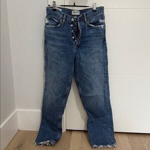 Agolde Riley High Rise Straight Crop Jeans